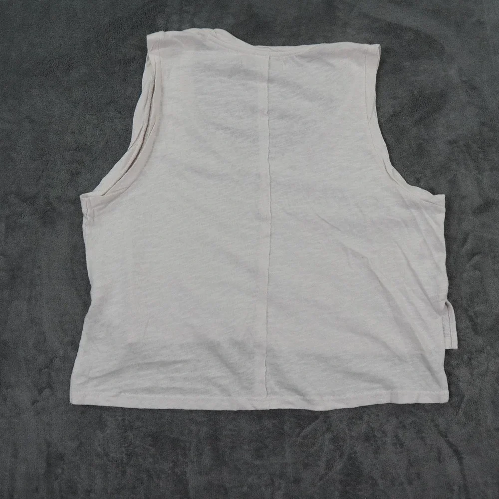 Free People FP Beach Tank Top Womens L Slub Cotton Asymmetrical Hem Lightweight